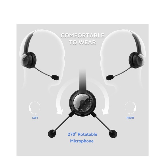 BRAMMAR Wireless Headset, Bluetooth Headset with Noise Cancelling Microphone - Picture 7 of 9